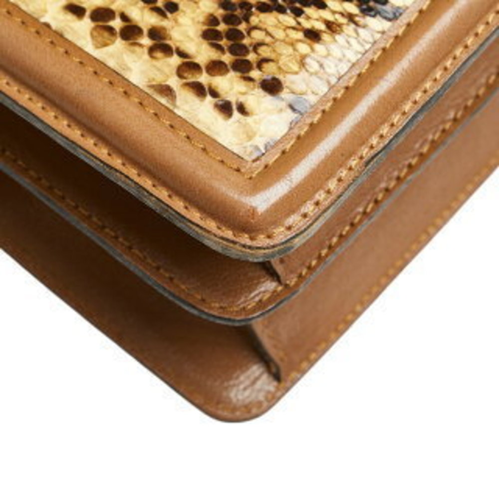 Saint Laurent Python Shoulder Bag Brown Leather S - image 6